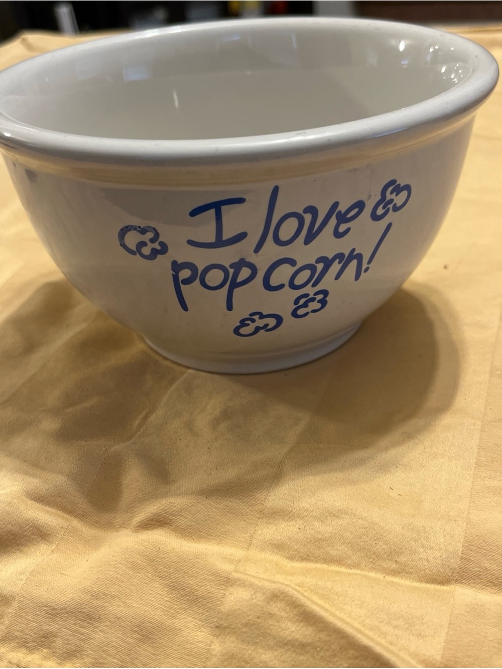 Vintage Gibson Ceramic “I Love Popcorn!” Bowl